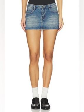 superdown Blue Wash Lathan Denim Mini Skirt
